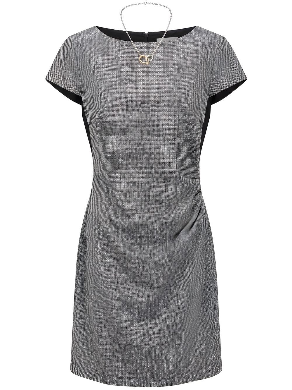 Ralph Lauren Grey Polka Dot Midi Dress